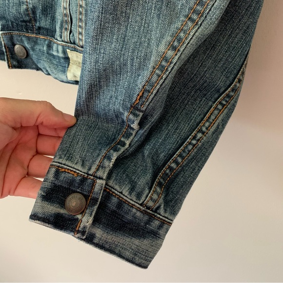 Abercrombie & Fitch Denim Button Up Trucker Jacket Size Large Vintage Blue Denim - Picture 8 of 13